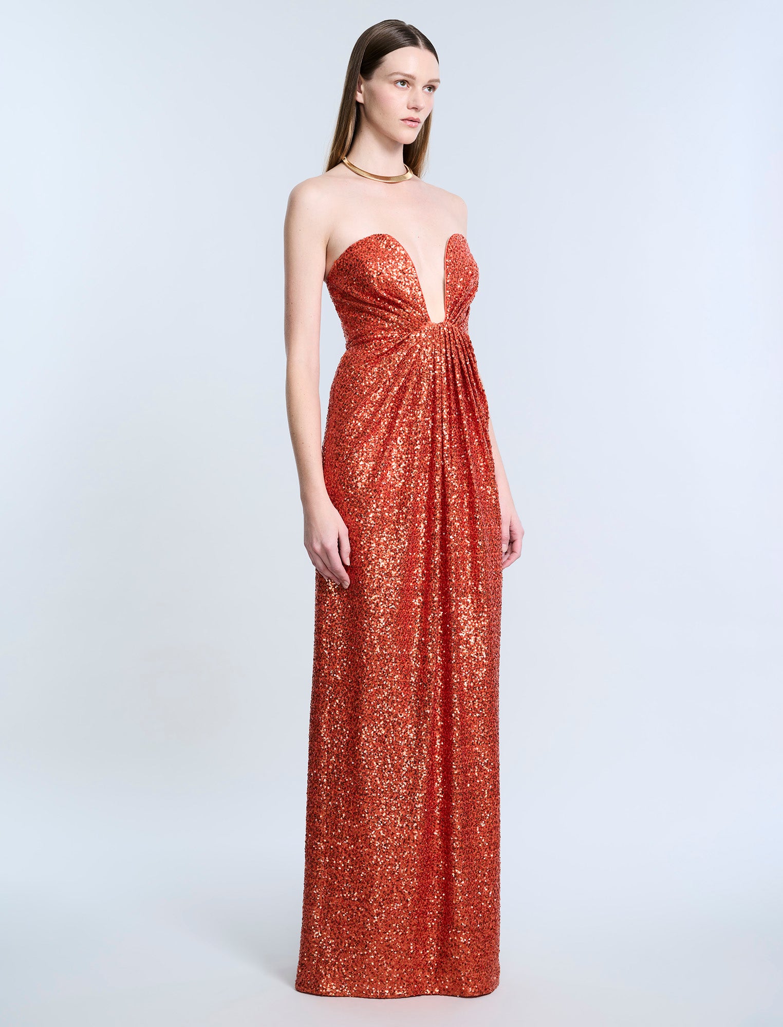 Plunging U Neckline Gown - Image 3