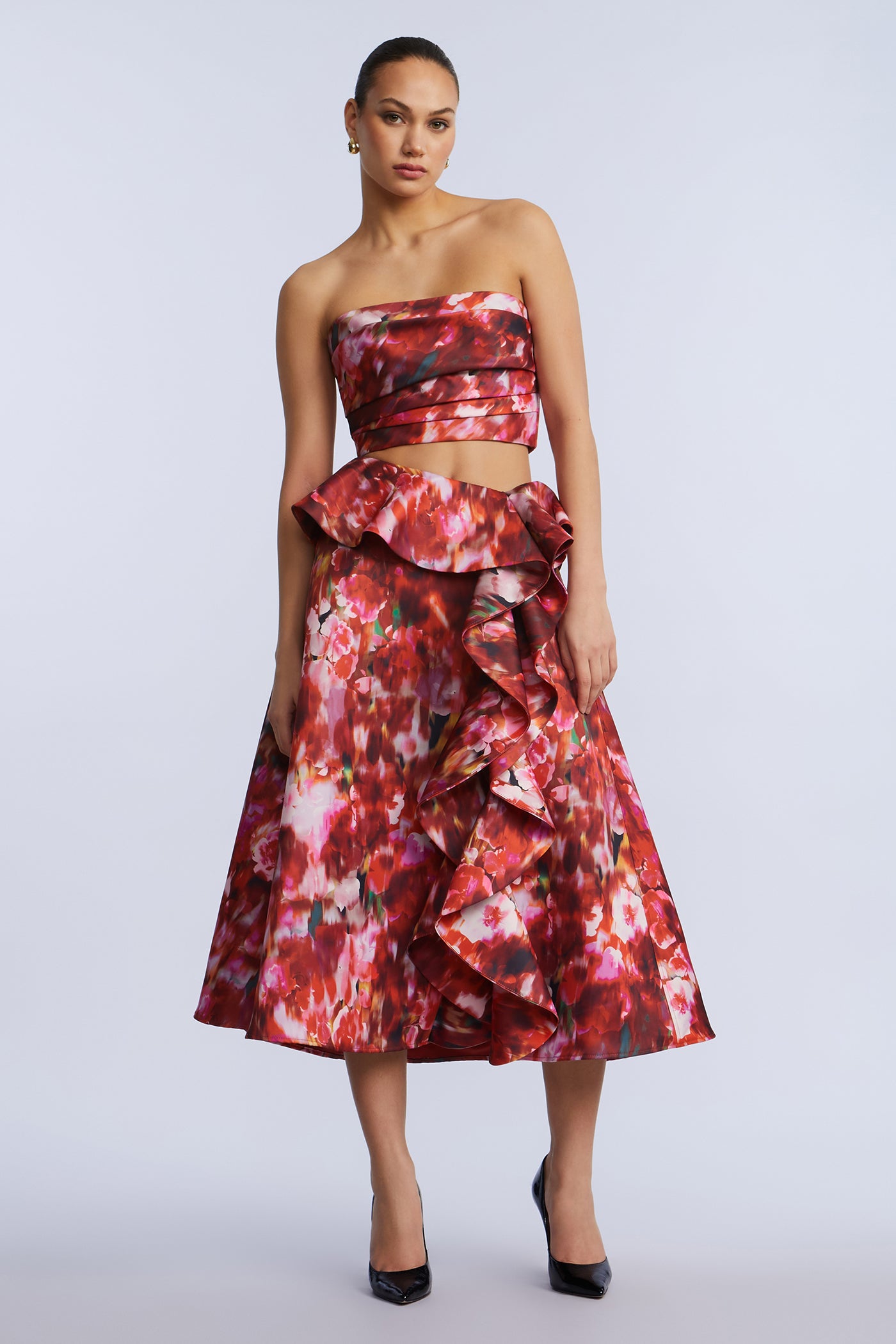 Printed Cascade Midi Skirt - Image 3
