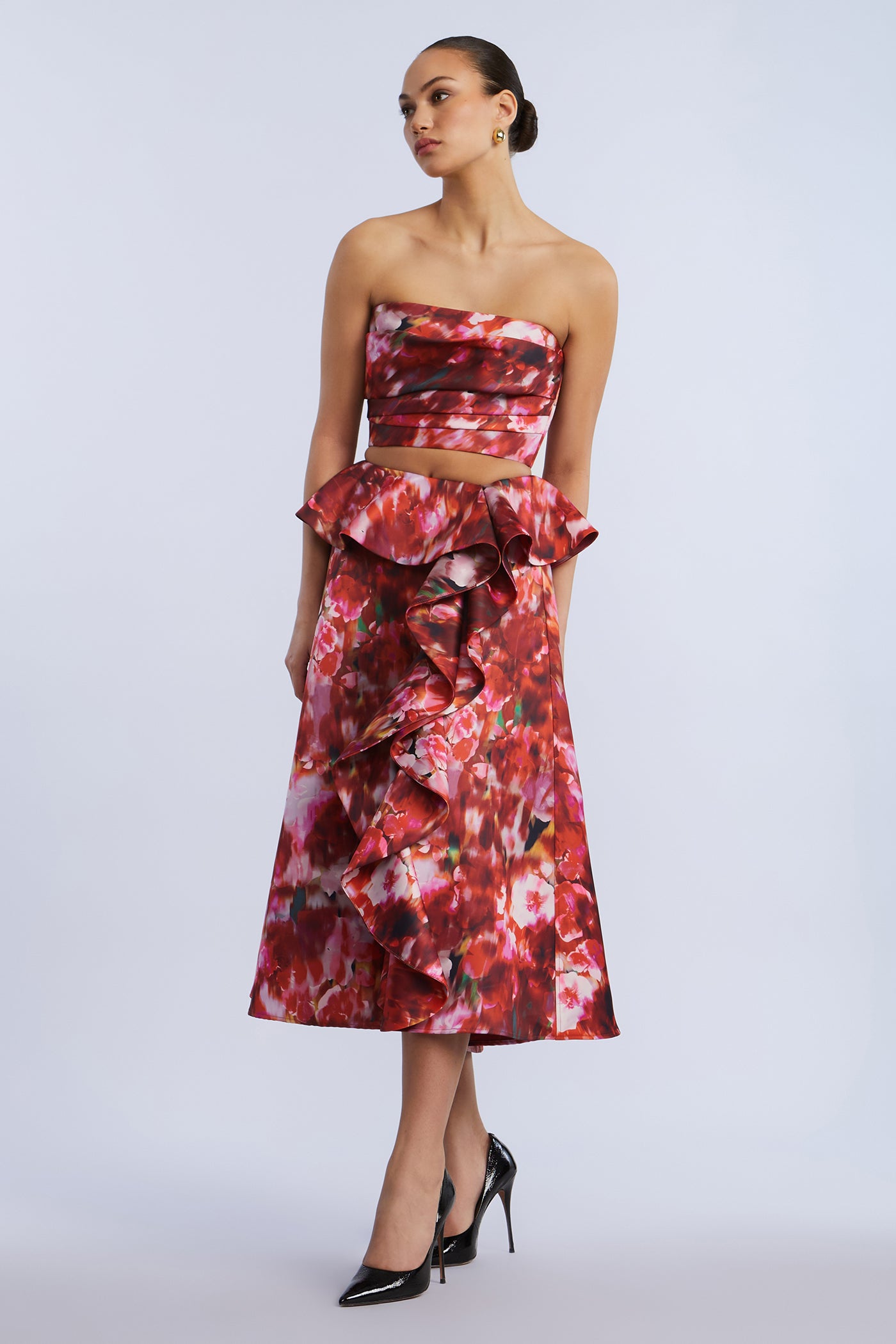 Printed Cascade Midi Skirt - Image 4