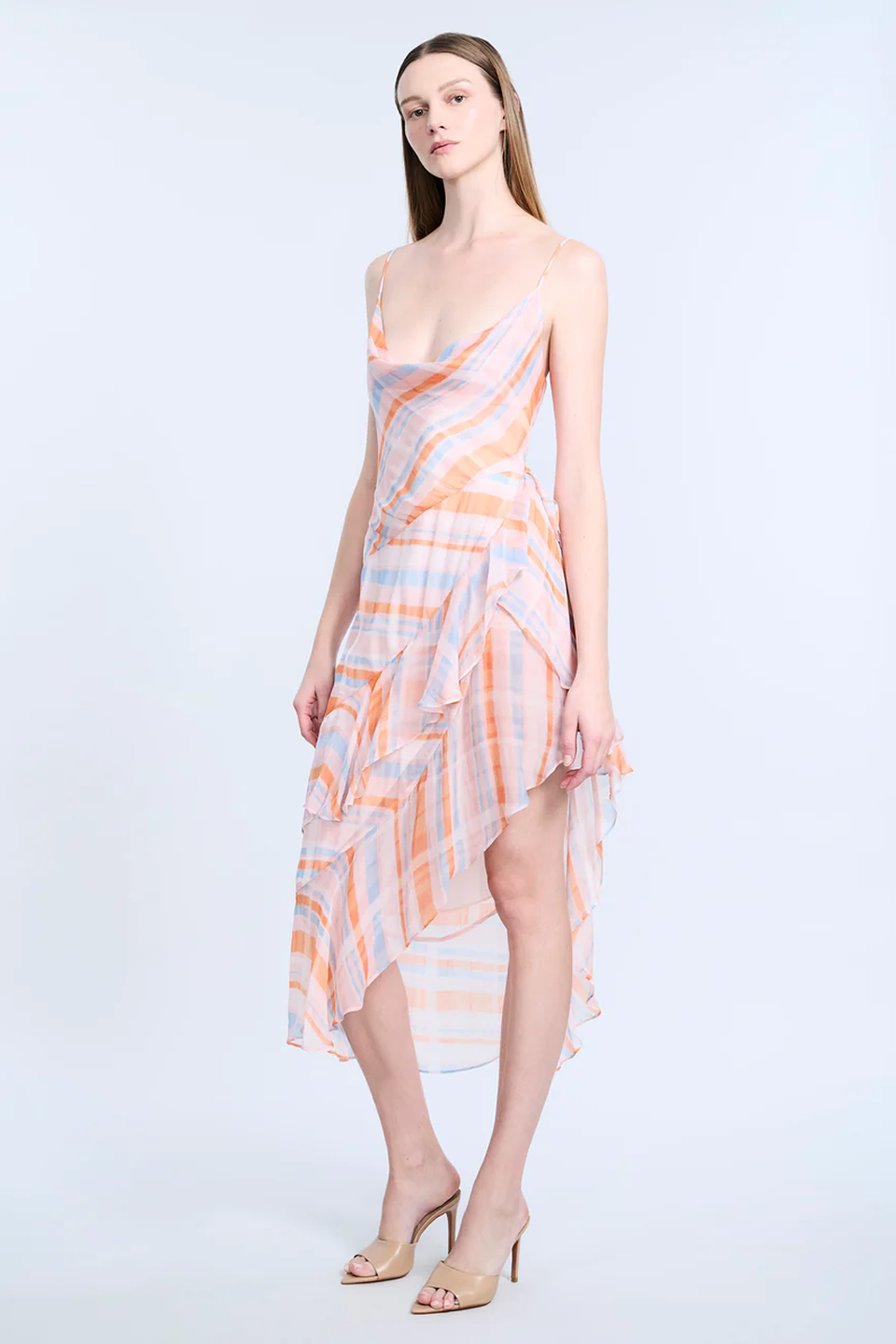 Cowl Neck Ruffle Dress - Image 3