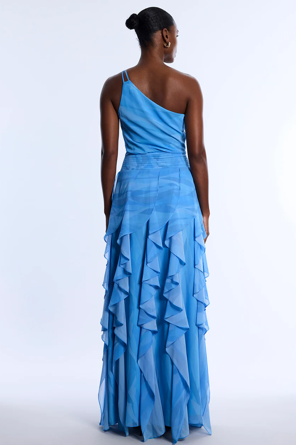 Printed One Shoulder Gown - Image 2